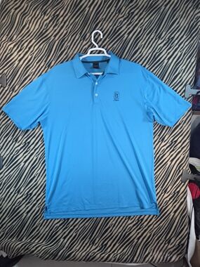 Dunning Golf TPC Sawgrass Performance Polo Shirt Blue Men's Size XXL